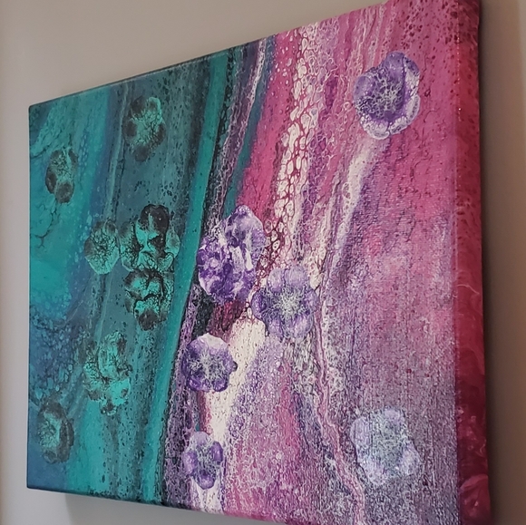 Acrylic Fluid Art on Canvas - Picture 2 of 3